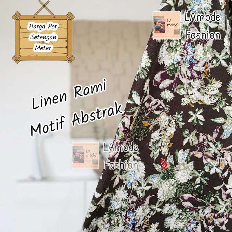 Kain Linen Rami Motif Abstrak