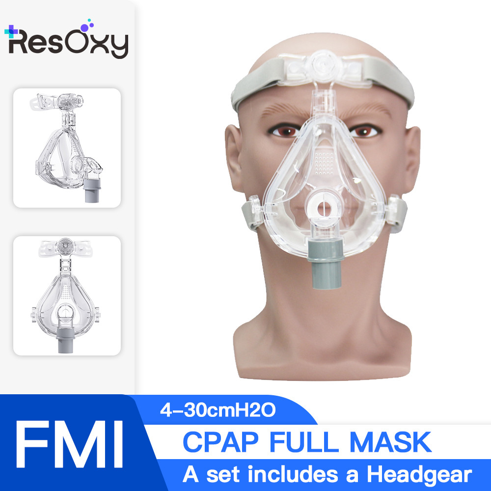 RESOXY CPAP Full Face Mask Auto BiPAP CPAP Mouth Mask Medical Silicon Full Facial Mask With Headgear