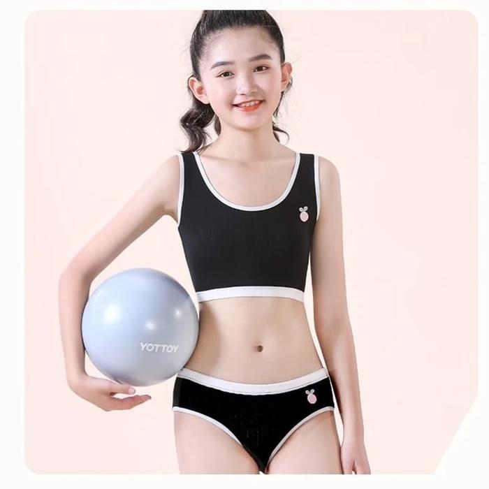 f312- Bajukiddie Sporty Miniset Set Pantie Sport Bra Anak Remaja Sd Smp Adem