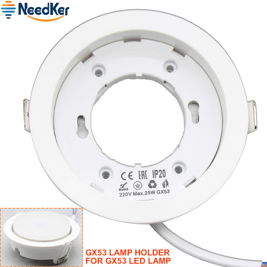 GX53 Lamp Base GX53 Light Socket Holder GX53 LED Light GX53 Holder Adapter White Body Surface