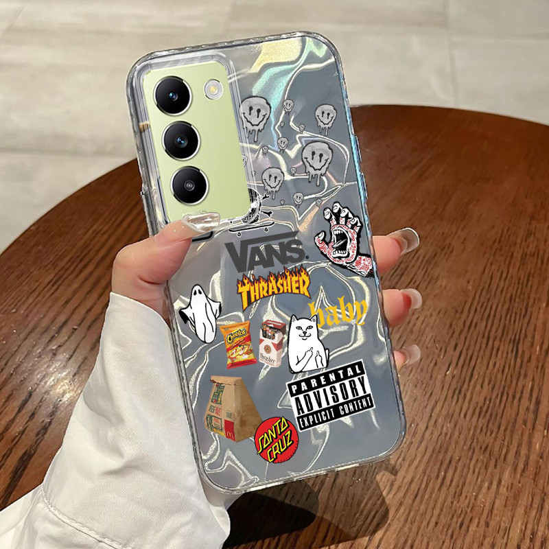 Casing Hp Untuk VIVO Y100 4G V30 Lite 4G V30 SE 5G V40 SE 5G Y200E 5G Case Stiker Sambungan Tren Lov