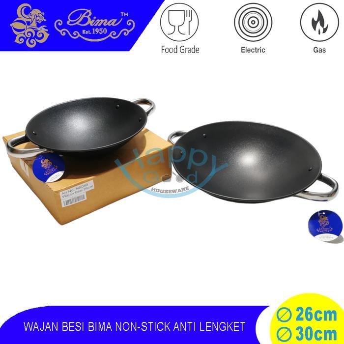 BIMA 26-30CM WAJAN BESI WAJAN NON-STICK WAJAN PENGGORENGAN ANTI LENGKET