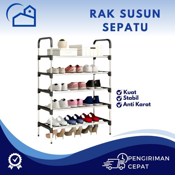 New COD Rak Sepatu Plastik 4 5 Susun Rak Multifungsi Gantungan Rak Estetik Rak Tempat Sandal Plastik
