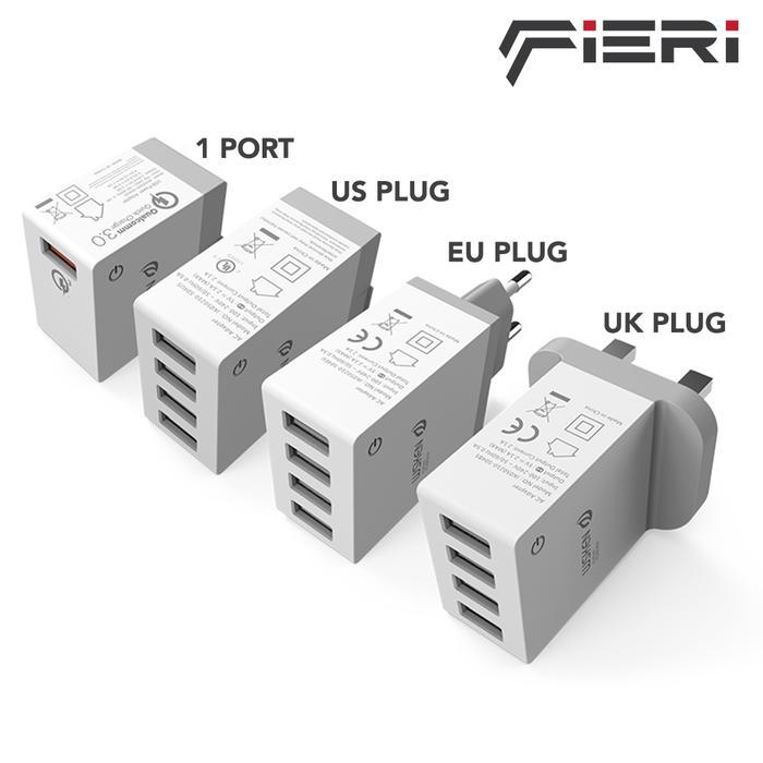 cve7- Fieri Wsken Safe 4 Usb Ports Charger Adaptor Adapter Fast Charging