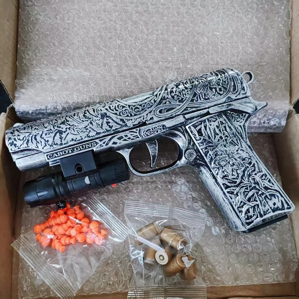 Continuous Firing Craved M1911 Shell Throwing Pistol Airsoft Blowback Empty Hanging Toy Gun Outdoor