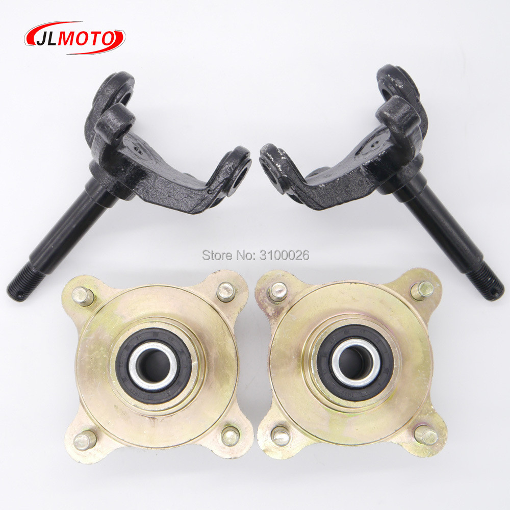 1Set Steering Strut Knuckle Spindles With Brake Disc Wheel Hubs Fit For China Atv 110Cc 125Cc 150Cc
