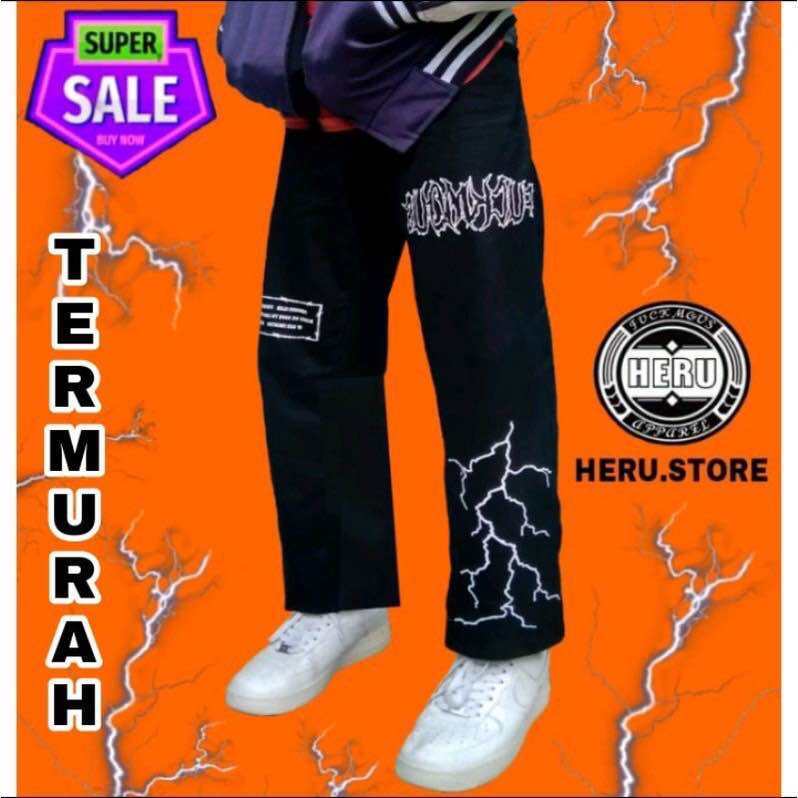 CELANA CHINO PANJANG PHYSICAL - Chinos Pants Motif Physical - Chino Petir - Chino Panjang Pria