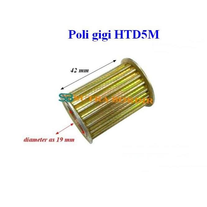 Readyy Poli Htd5M Lebar 4Cm As 19Mm Pulley Htd5M Lebar 40Mm Poli Dinamo Htd5M Pulley Htd5M Lebar