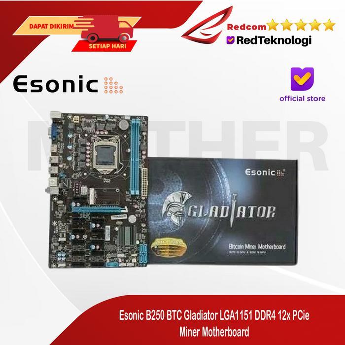 Esonic B250 BTC Gladiator LGA1151 DDR4 12x PCie Miner Motherboard
