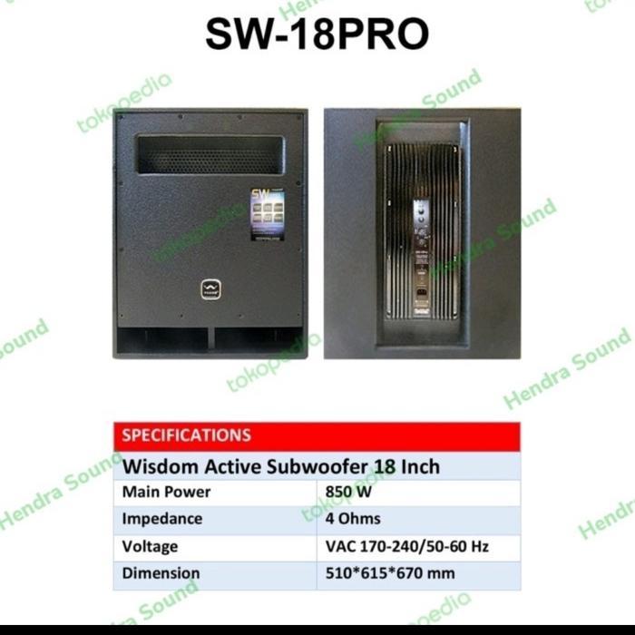 Subwoofer Wisdom Sw 18 Pro 18 Inch Wisdom Sw18Pro Sw 18 Pro Original Murah