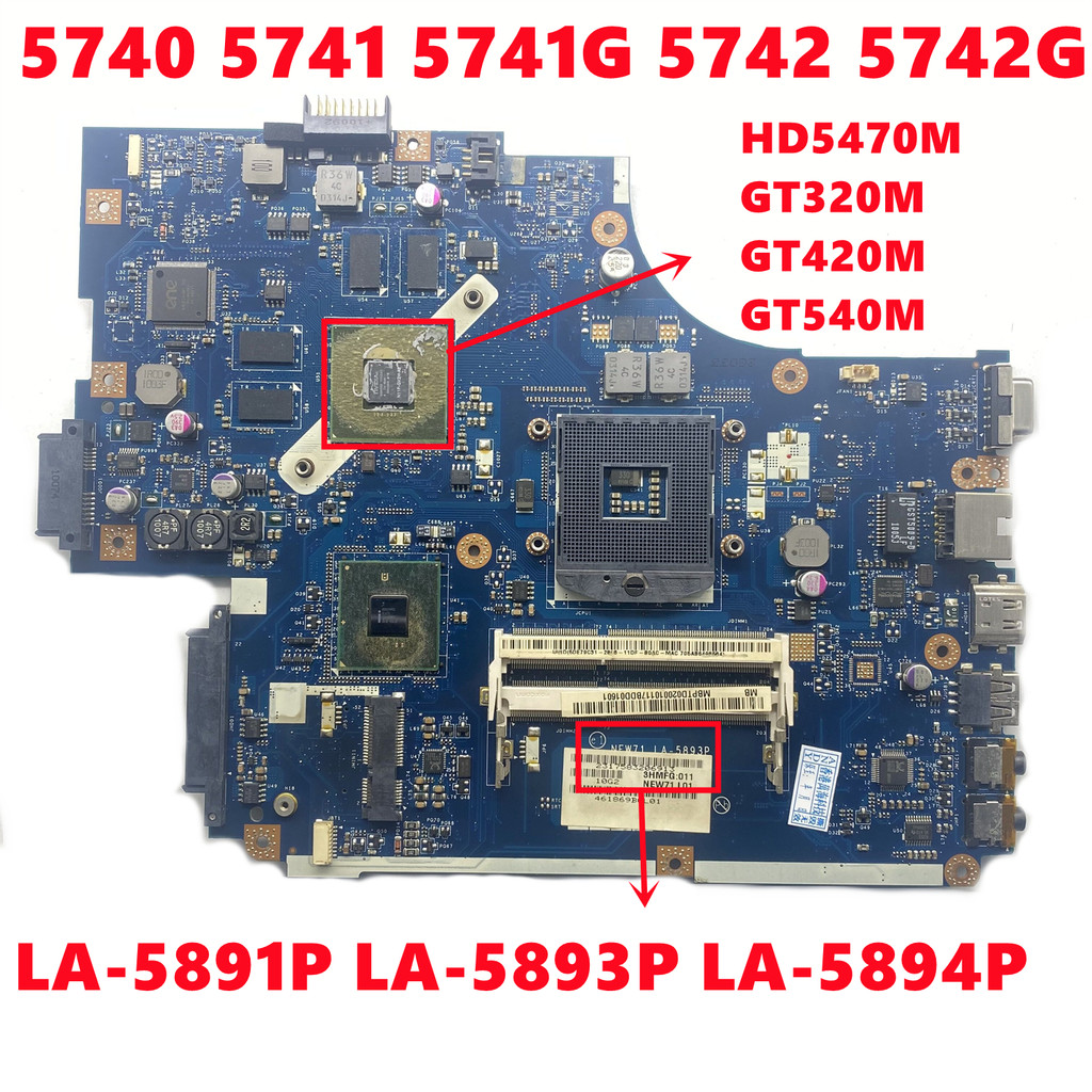 LA-5891P LA-5893P LA-5894P For Acer ASPIRE 5740 5741 5741G 5742 5742G Laptop Motherboard With HD5470
