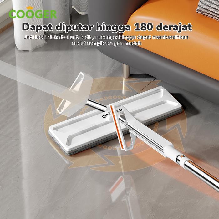 Cooger Alat Pel Kain Microfiber Standing Mop Alat Pel Praktis Foldable