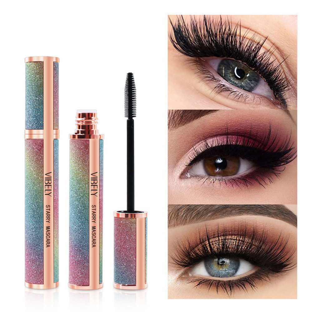 4D Brilliant Starry Sky Black Mascara Slim, Thick, Curled, Waterproof, Long Lasting, Non Staying