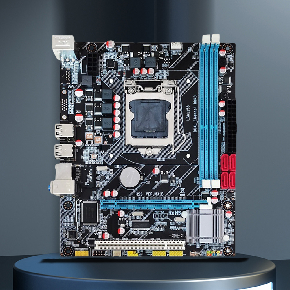 Desktop Motherboard P55 LGA1156 Computer Motherboard 16GB RAM DDR3 Memory M-ATX Mainboard 4 SATA USB