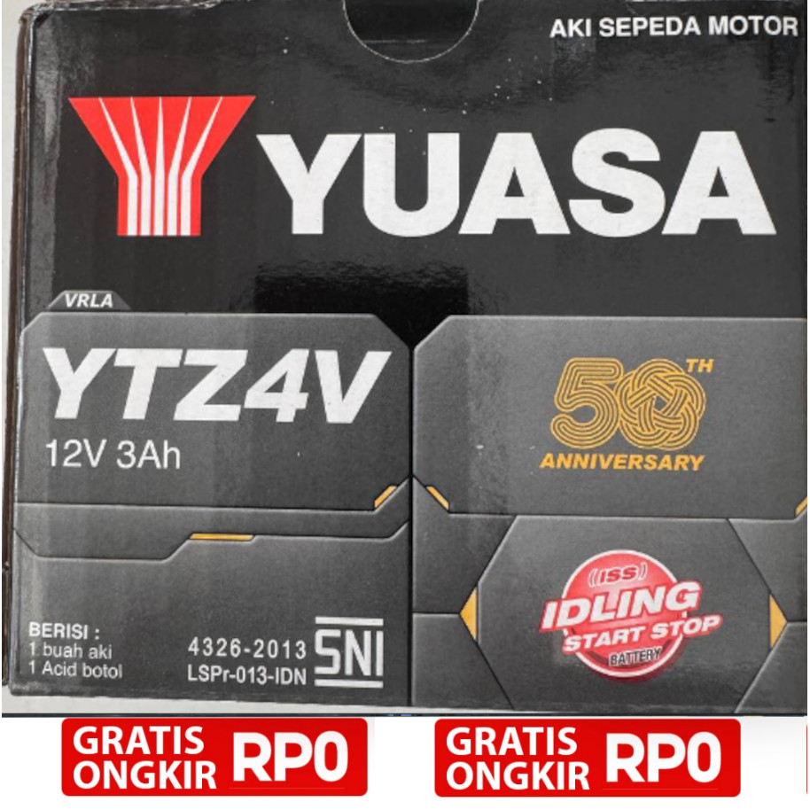 Aki Motor Yuasa YTZ4V Original Asli 100%