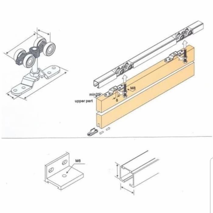REL PINTU GESER ARMENIE 210CM // REL PINTU GANTUNG