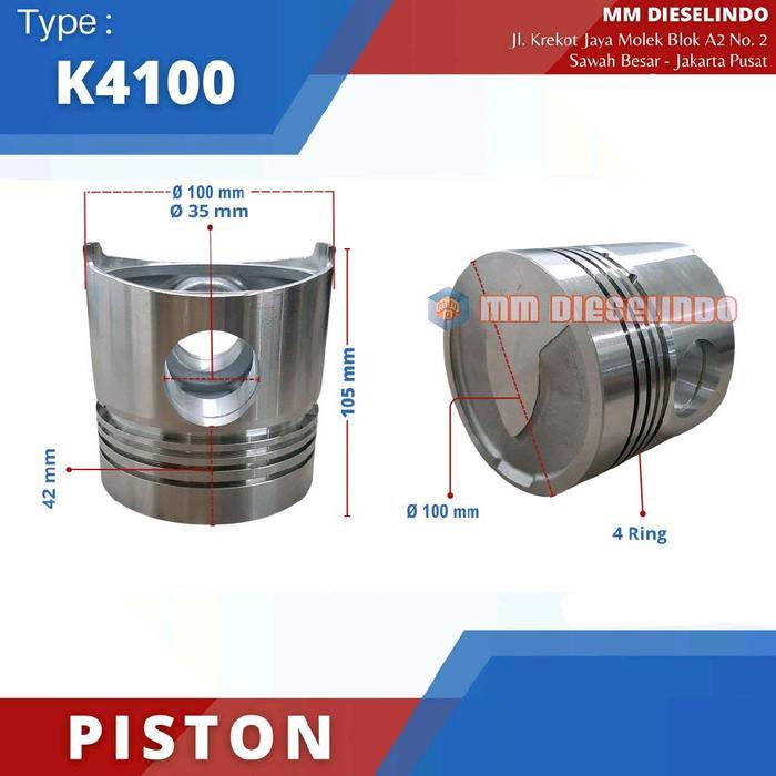 Piston K4100 - Seher Engine Diesel K4100 Weichai - Nozzle Pendek
