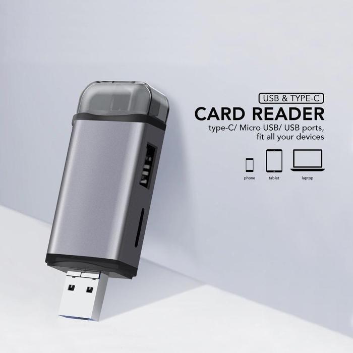 CARD READER USB 3.0 & TIPE C KE MICRO SD TF UNTUK PC / LAPTOP / CARD READER 6 IN 1 USB 3.0 TYPE-C