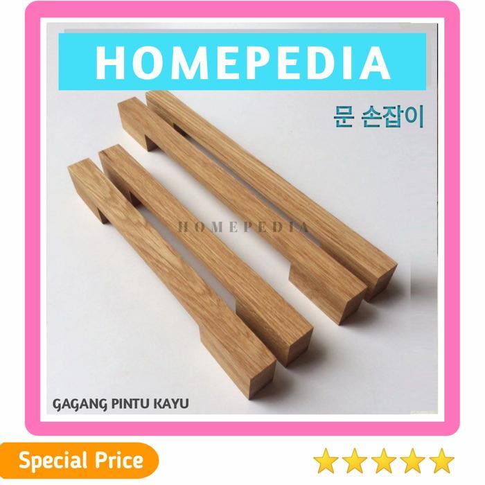 Gagang Pintu dari Kayu / Handle Pintu Kayu Set (2 pcs)
