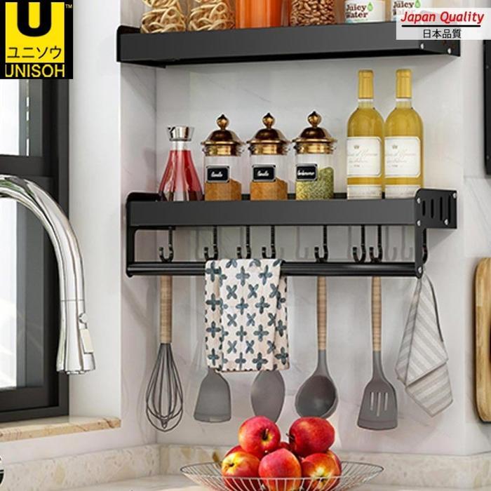 UNISOH Rak Dapur Gantung Rak Aluminium Rak Dapur Serbaguna