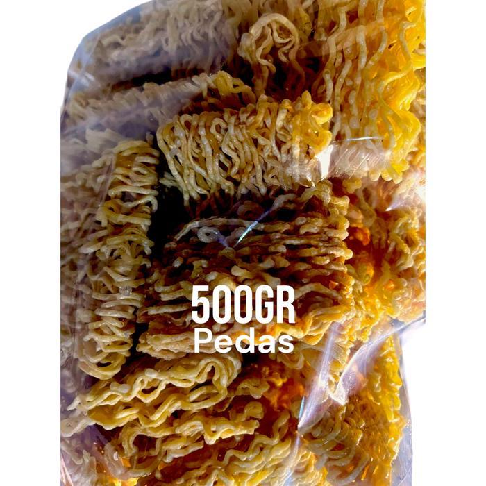 gzh3- Mie Kremes 1Kg Kiloan Kriuk Asin Gurih Pedas Kering Food Jeder Snack Makanan Cemilan