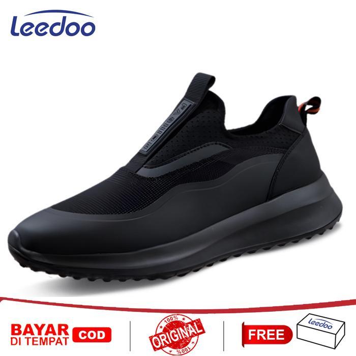 Eiger - Sepatu Sneakers Hitam Cowok Causal Slip On Pria Pria Kekinian Fashion Sepatu Hitam Antiselip