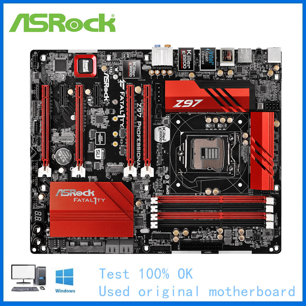 For ASRock Z97 PROFESSIONAL Computer USB3.0 SATAIII Motherboard LGA 1150 DDR3 Z97 Desktop Mainboard 