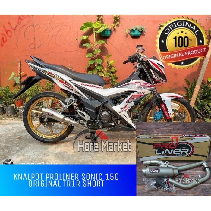 KNALPOT PROLINER HONDA SONIC 150 SUPRA GTR 150 TR1R SHORT ORIGINAL 100% ASLI FULL SYSTEM