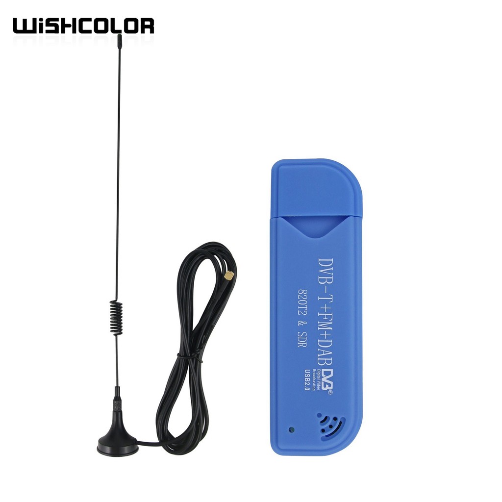 Wishcolor DVB-T Stick Receiver DVB-T+FM+DAB 820T2 & SDR Receiver With Antenna RTL2832U+R820T2 For RT