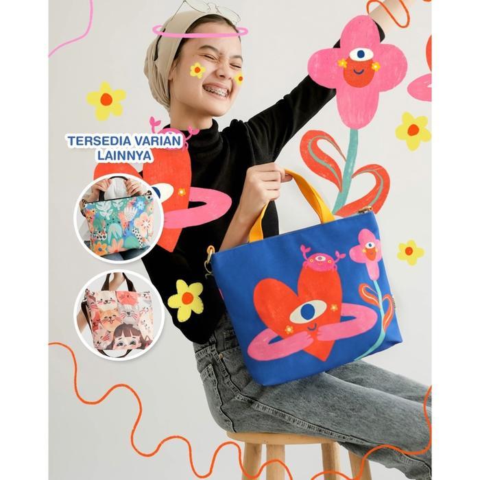 Sovlo Kylie Sling Bag - Tas Selempang Wanita Multifungsi / Tote Totebag Canvas- Tas Kanvas Perempuan