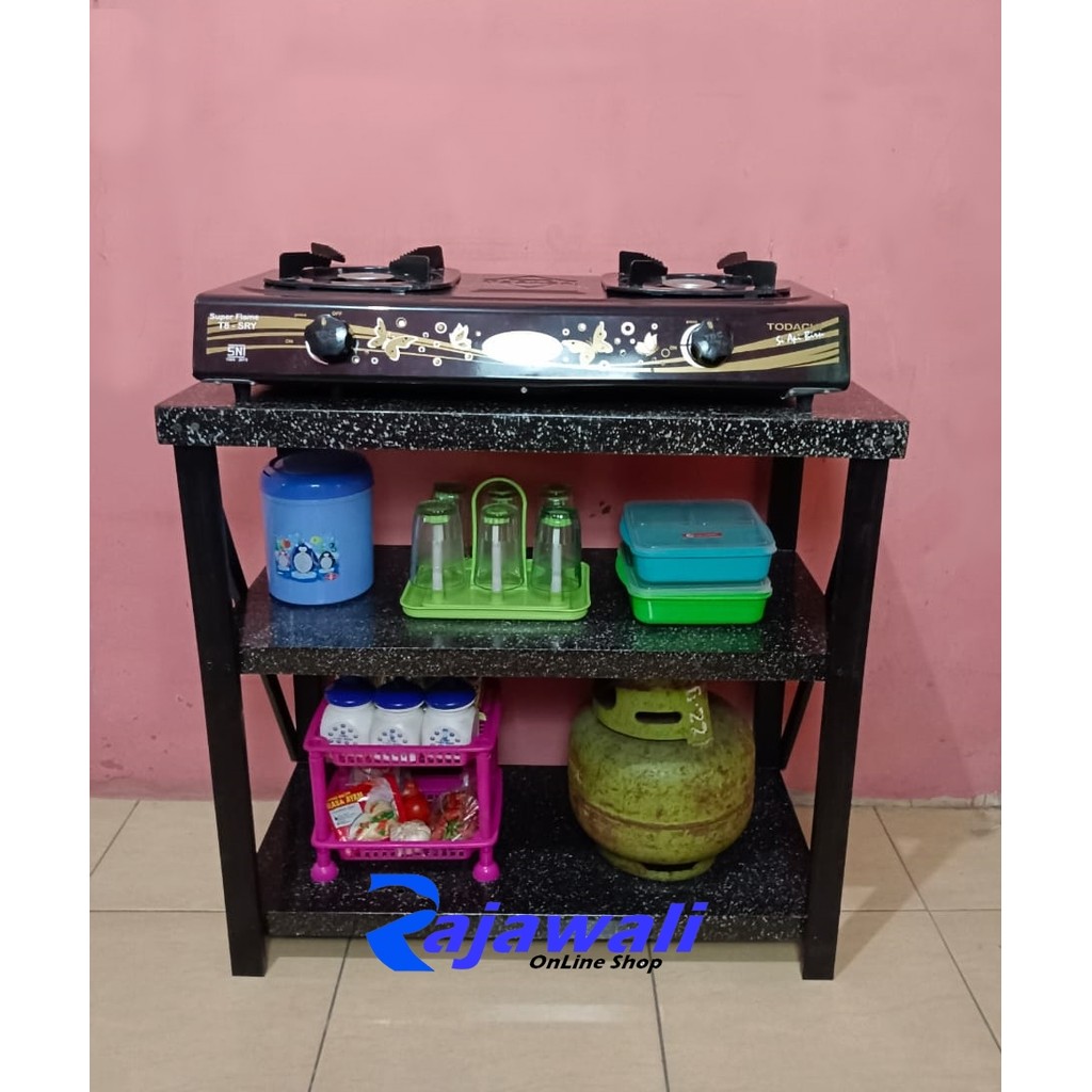 Meja Rak Kompor Gas 2 Tungku dan 1 Tungku