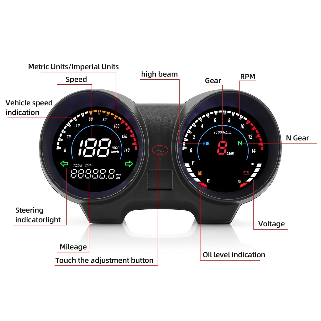 Digital Dashboard Led Electronics Motorcycle Rpm Meter Speedometer For Brazil Titan 150 Honda Cg150