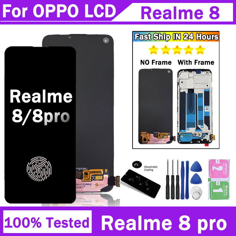 6.4"Super Amoled For Oppo Realme 8 4G Rmx3085 Lcd Display Screen+Touch Panel Digitizer For Realme8
