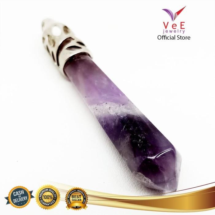 cyhf- Liontin Batu Kecubung Ungu Amethyst Hexagonal - Vee Liontin Wanita