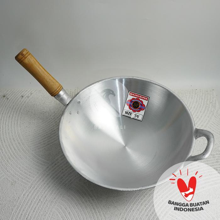 Wajan / Wok Bakmi Aluminium Gagang Kayu