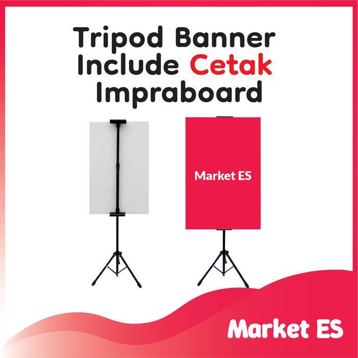 Tripod Banner 2 Sisi Dan Impraboard Plus Stiker / Tripod Banner Dan Cetak Impraboard / Cetak