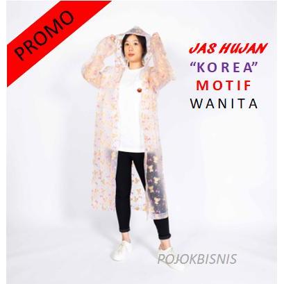 JAS HUJAN WANITA KOREA MOTIF / MANTEL HUJAN WANITA / JAS HUJAN PRIA