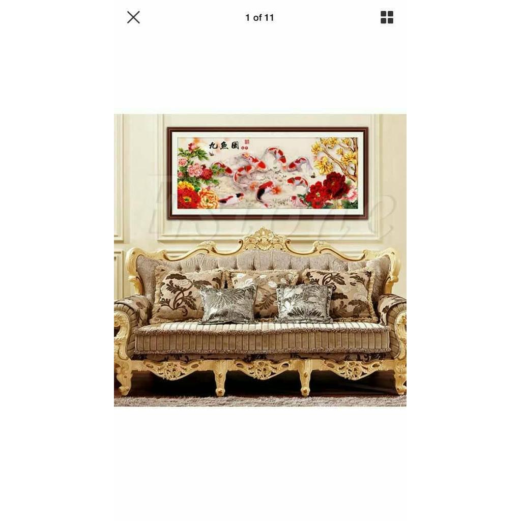 Diamond painting lukisan berlian ikan fish koi 5D sudah jadi