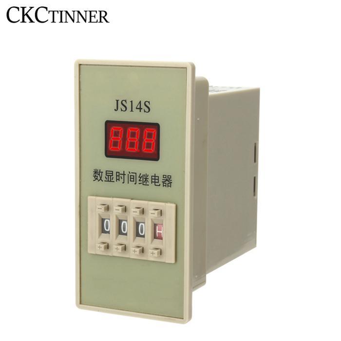Time Relay Js14S Ac 220V 380V Delay Timer 0.01S-999H Dpdt Digital Programmable Timer With Socket