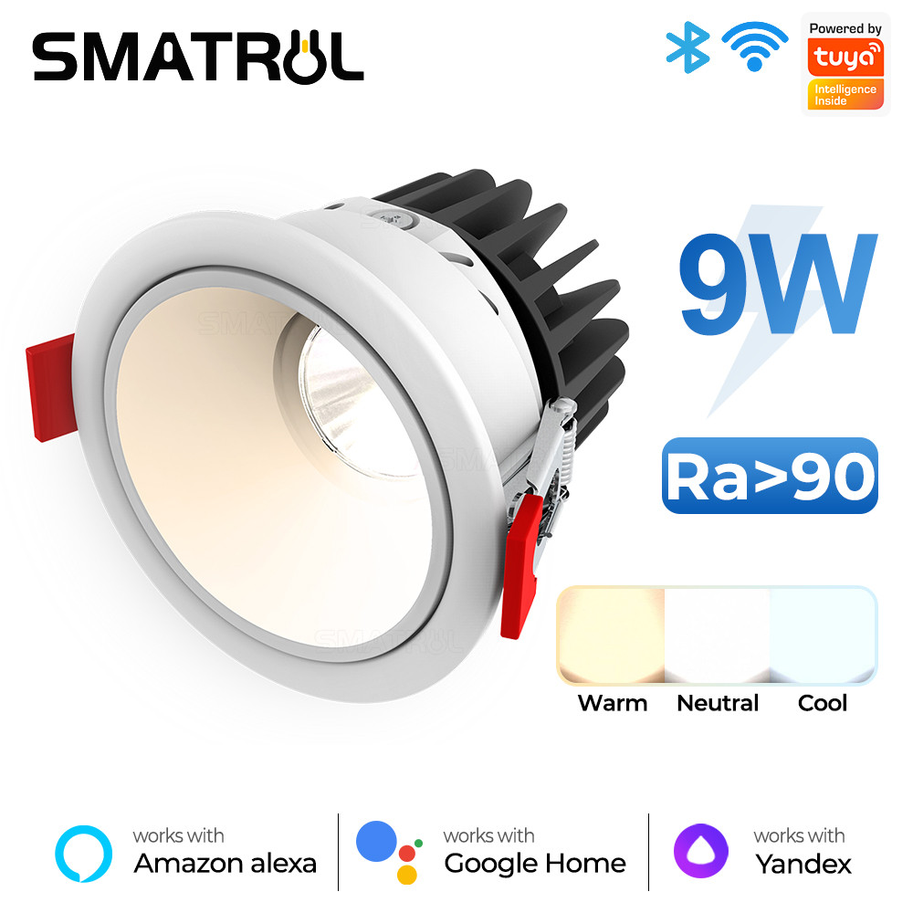 Tuya Wifi Smart Folding Downlight Rotating Ceiling Spotlight 9W LED