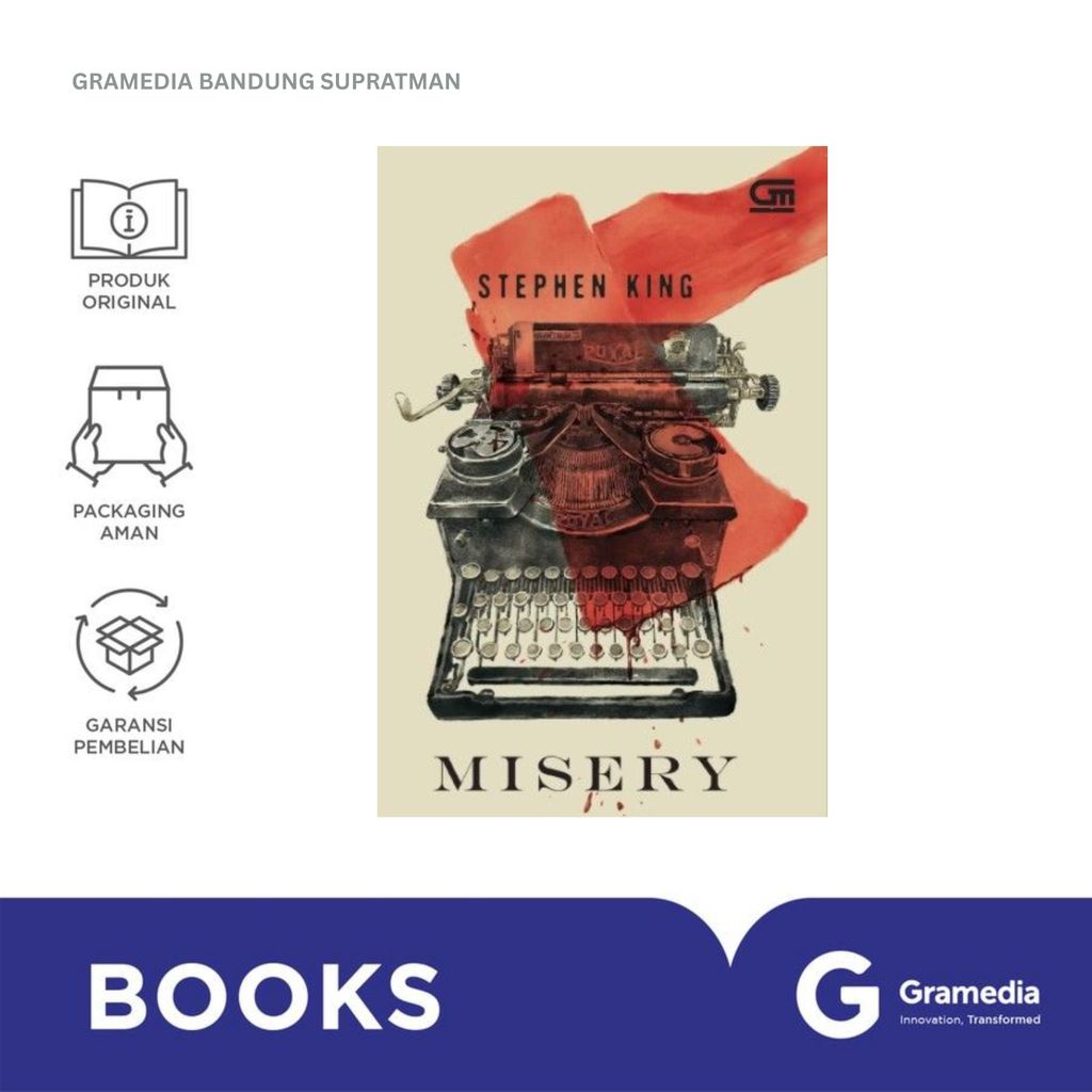 Gramedia Bandung Supratman | Buku Novel MISERY | Novel Karya STEPHEN KING | Buku Novel Original Gram