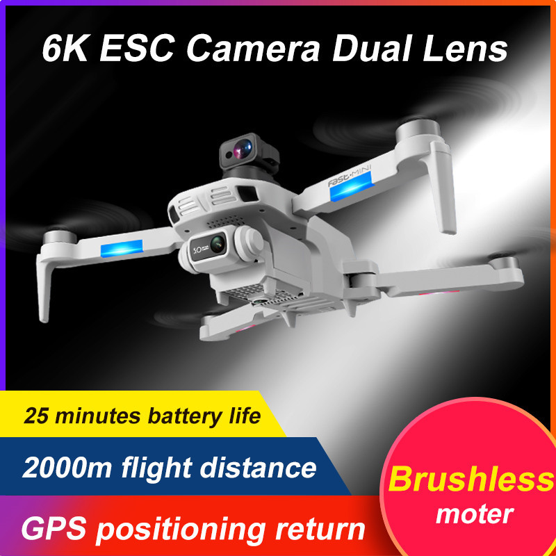 F8 2021 New GPS Drone 4k/6k HD Camera profession WiFi fpv Drone Brushless Motor Gray Foldable Quadco