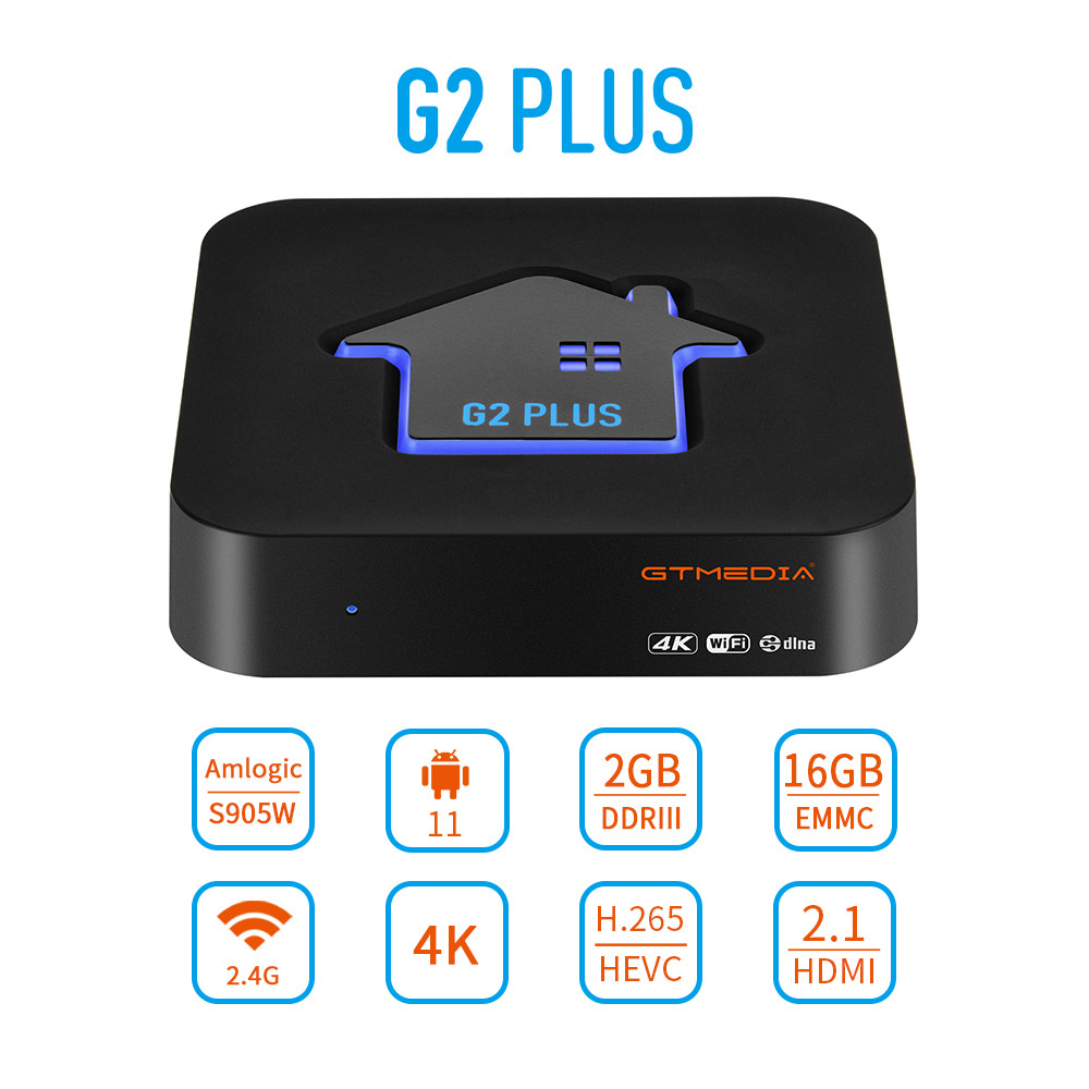GTMEDIA G2 PLUS Android 11 TV BOX,4K netflix Amlogic 905W2 Quad Core 2GB 16GB 2.4G WIFI Media Player