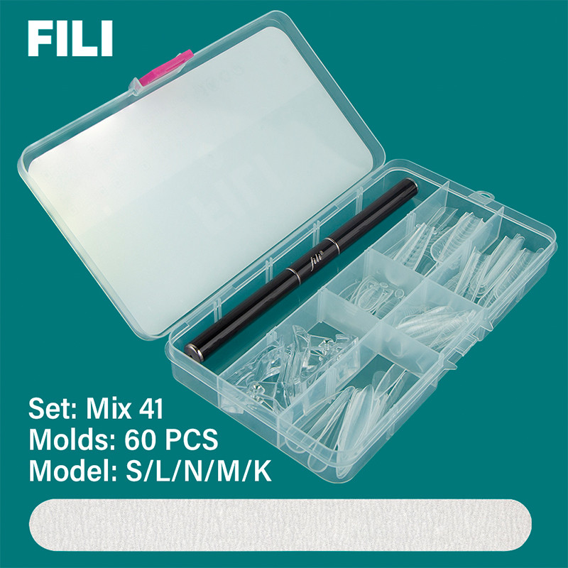 FILI Nails Art Tool Set Quick Building Mold Nail Brush Kit Dual Forms Nail Extension System With Nai