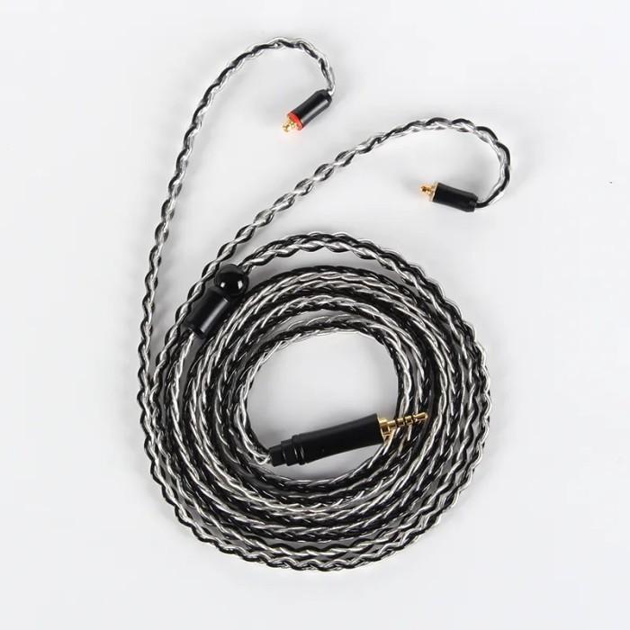 Xinhs 8 Core 5N Single Crystal Copper Silver Plated Wire Headphone