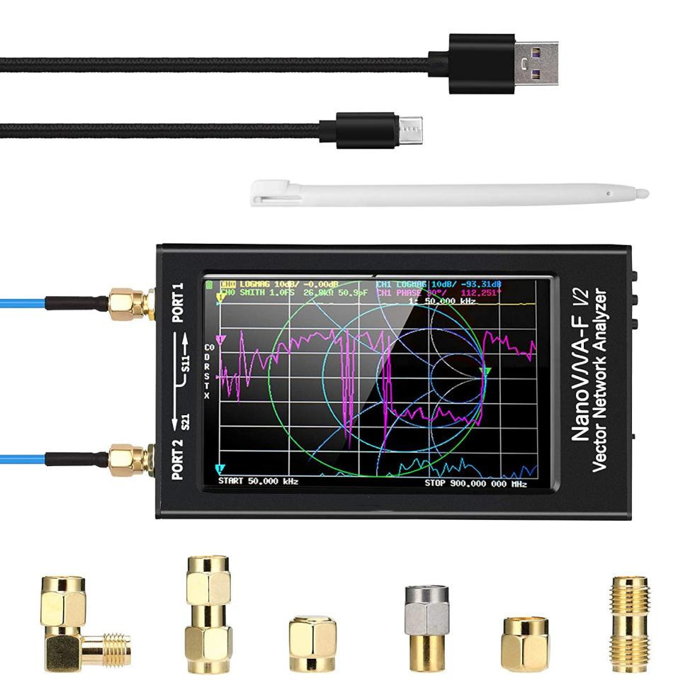 New Nanovna-F V2 3Ghz Vector Network Analyzer 4.3 Inch Touch Screen Nanovna Antenna Analyzer Short