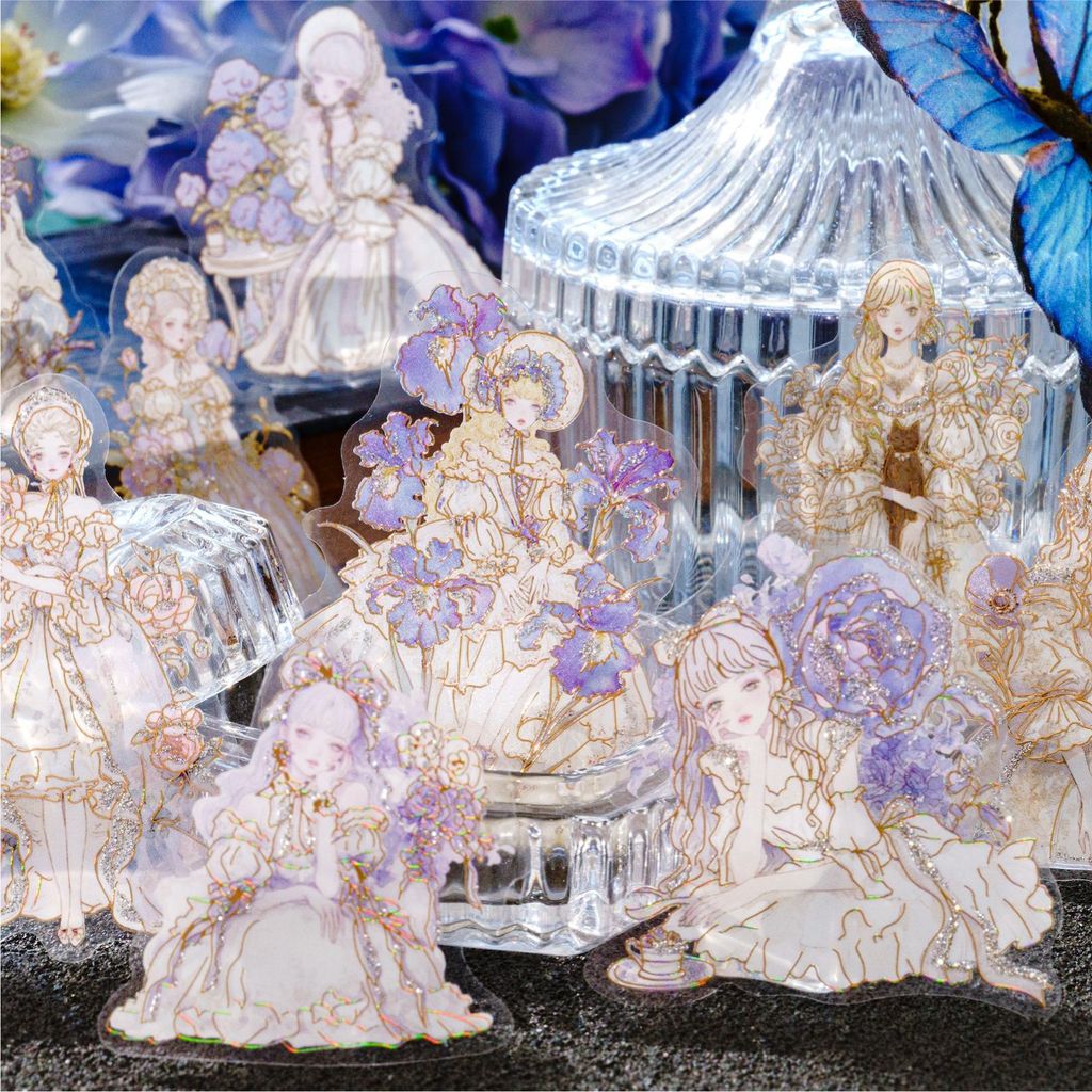 Mr. Paper 3Style 40Pcs/bag PET waterproof three-dimensional hot stamping sticker pack DIY handbook