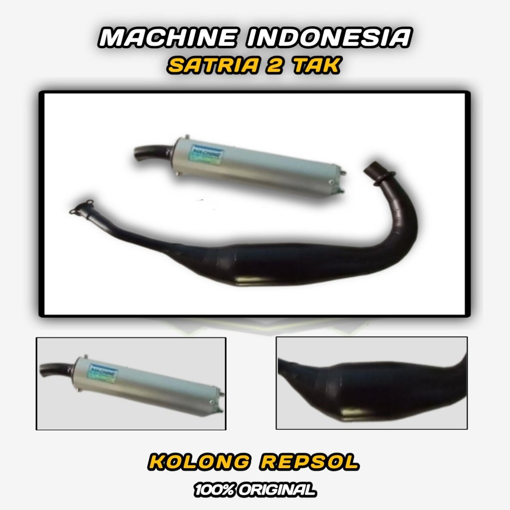 KNALPOT KOLONG REPSOL SATRIA 2 TAK HIU LUMBA BLACK SERIES ORIGINAL MACHINE BUKAN NXL RTX