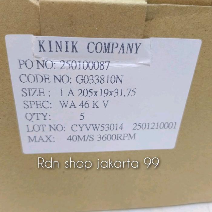 Terpopuler Kinik Batu Gerinda Straight Type Size 205 X 19 X 31.75 Wa 46 Kv 1 A Terlaris