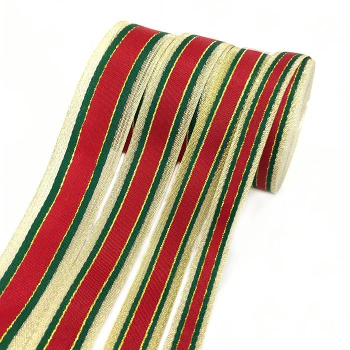 ><><><] 1 Yard - Pita Natal Merah Hijau Gold/ Pita Hampers Natal/ Pita Kado